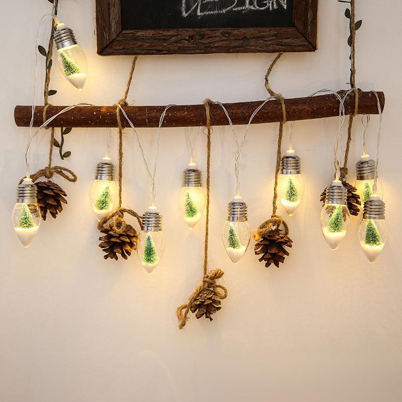 Christmas Tree Snow Globe String Lights