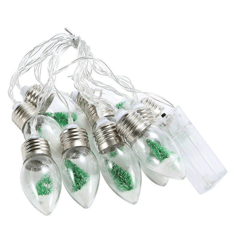Christmas Tree Snow Globe String Lights