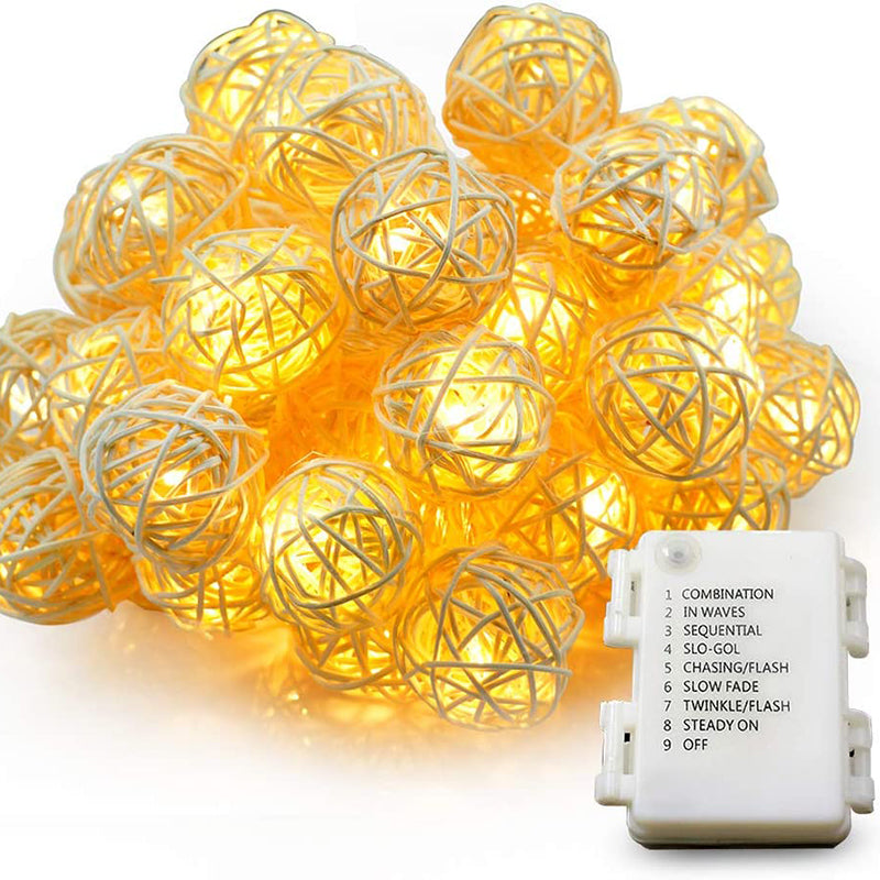 Rattan Ball String Lights