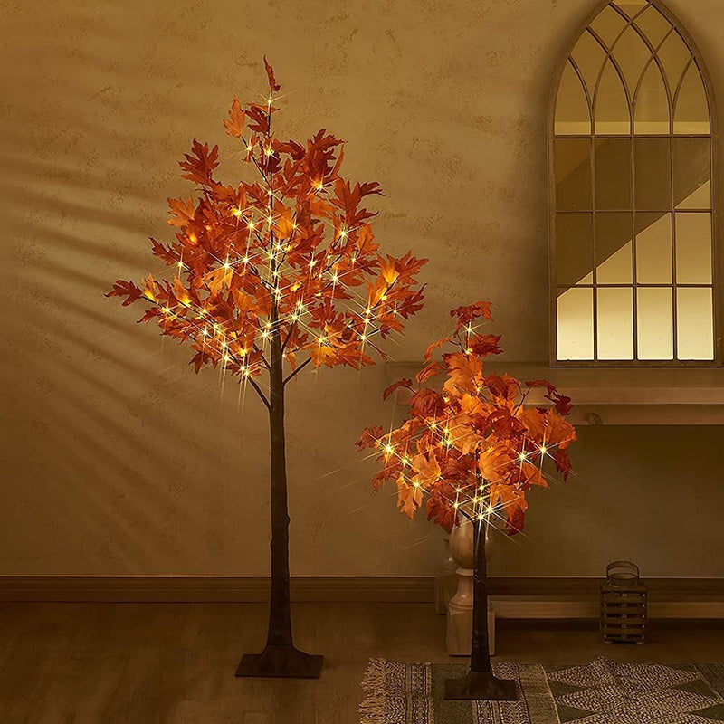 Lighted Maple Tree Fall Decorations Battery Operated Patent Exclusive Pumpkins