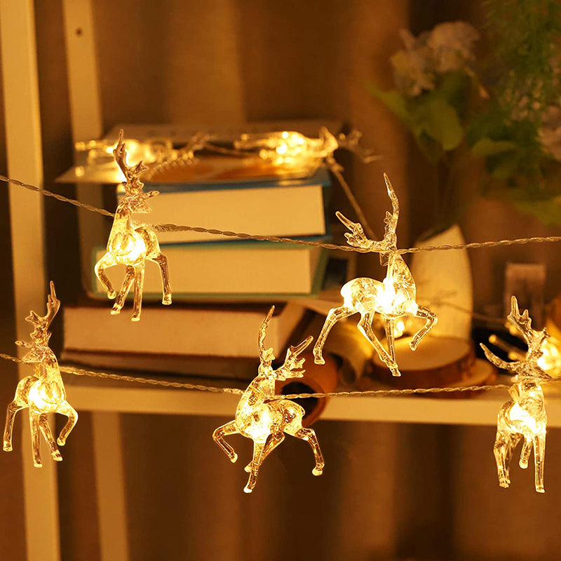 Warm White Reindeer String Lights