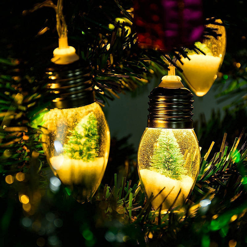 Christmas Tree Snow Globe String Lights
