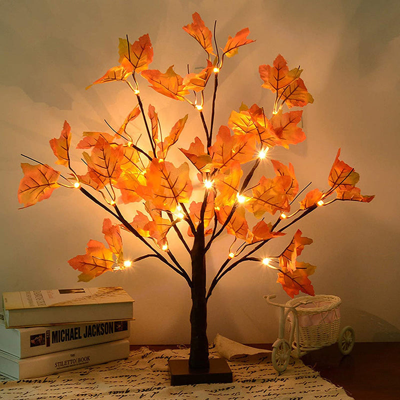 Lighted Maple Tree Fall Decorations Battery Operated Patent Exclusive Pumpkins