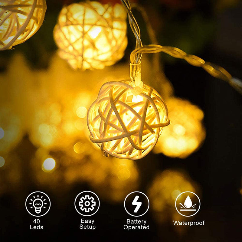 Rattan Ball String Lights