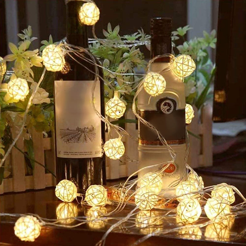 Rattan Ball String Lights