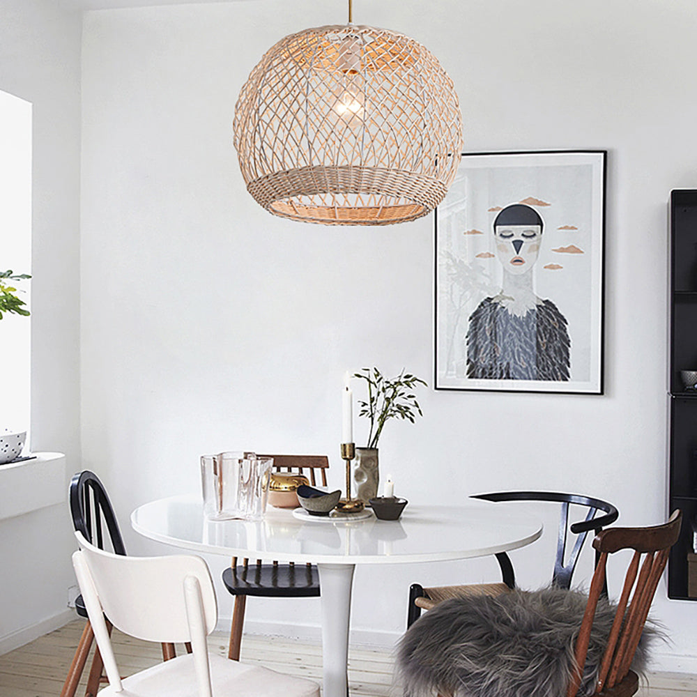 Natural Rattan Pastoral Style Pendant Light