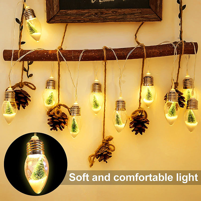Christmas Tree Snow Globe String Lights