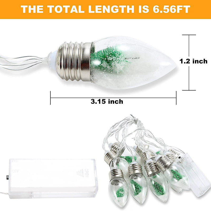 Christmas Tree Snow Globe String Lights