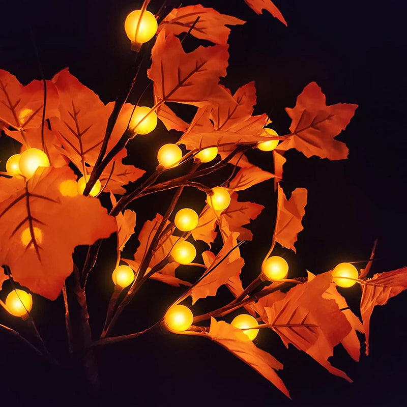 Lighted Maple Tree Fall Decorations Battery Operated Patent Exclusive Pumpkins
