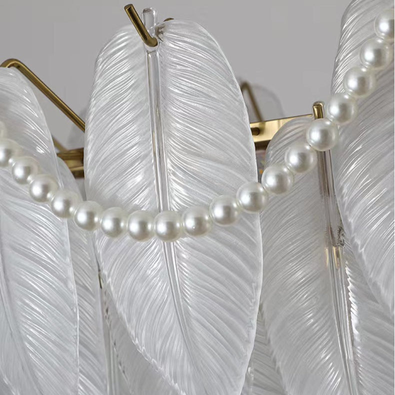 Luxury Modern Minimalist Living Room Shade Feather Chandelier