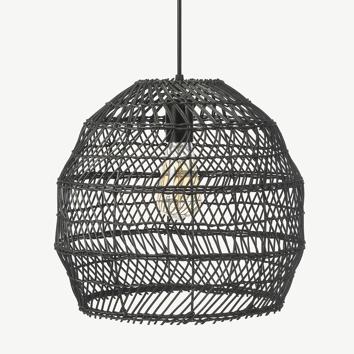 Basket Rattan Woven Pendant Light Shades Black