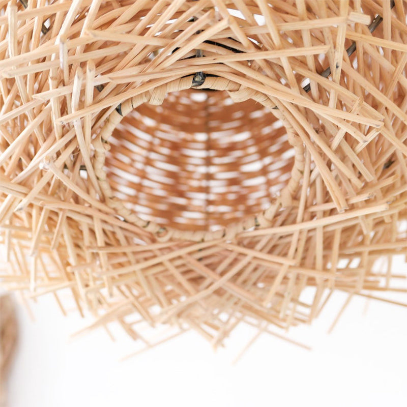 Rattan Lamp Shade Rustic Pendant Light Woven Lamp Chandelier