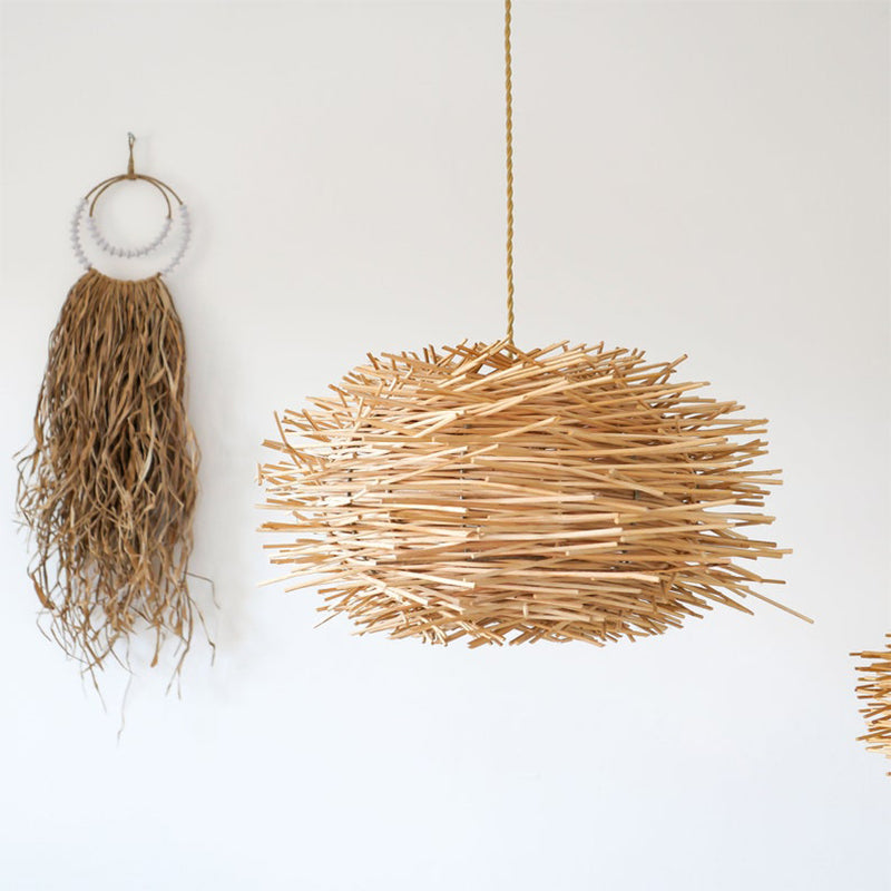 Rattan Lamp Shade Rustic Pendant Light Woven Lamp Chandelier