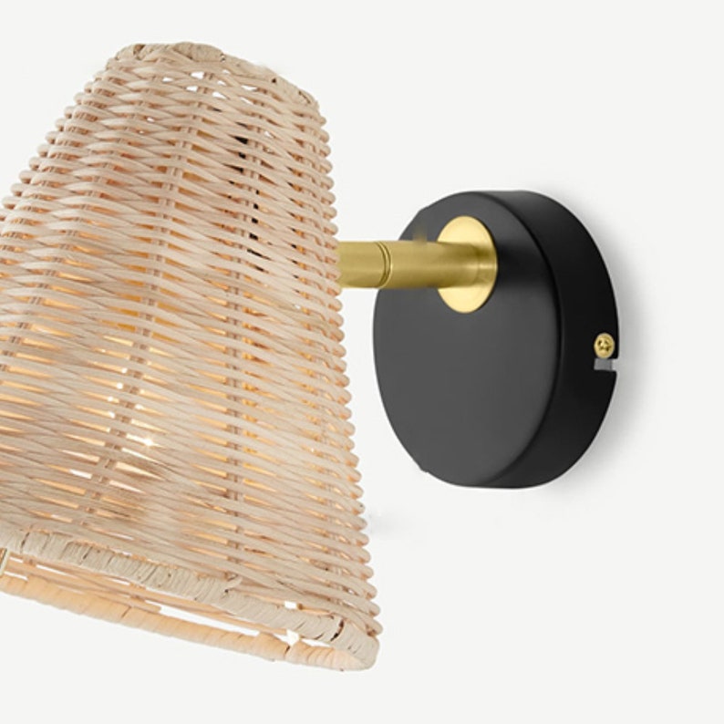 Rattan Wall Lamp Plug In Wall Lights Wicker Lampshade