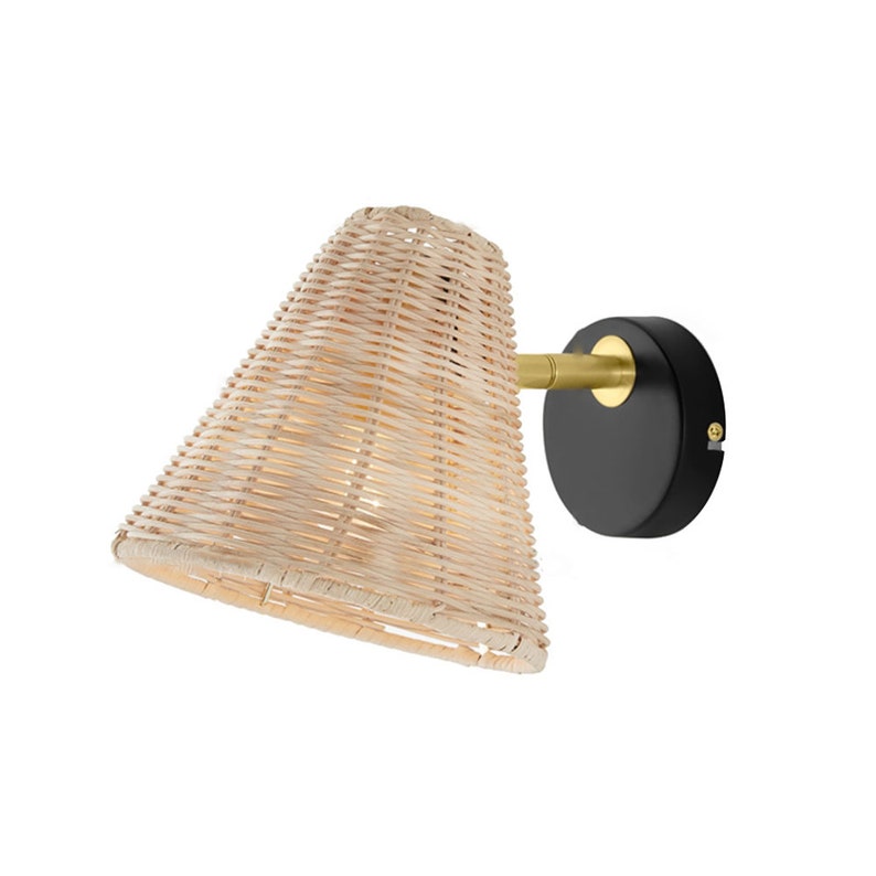 Rattan Wall Lamp Plug In Wall Lights Wicker Lampshade