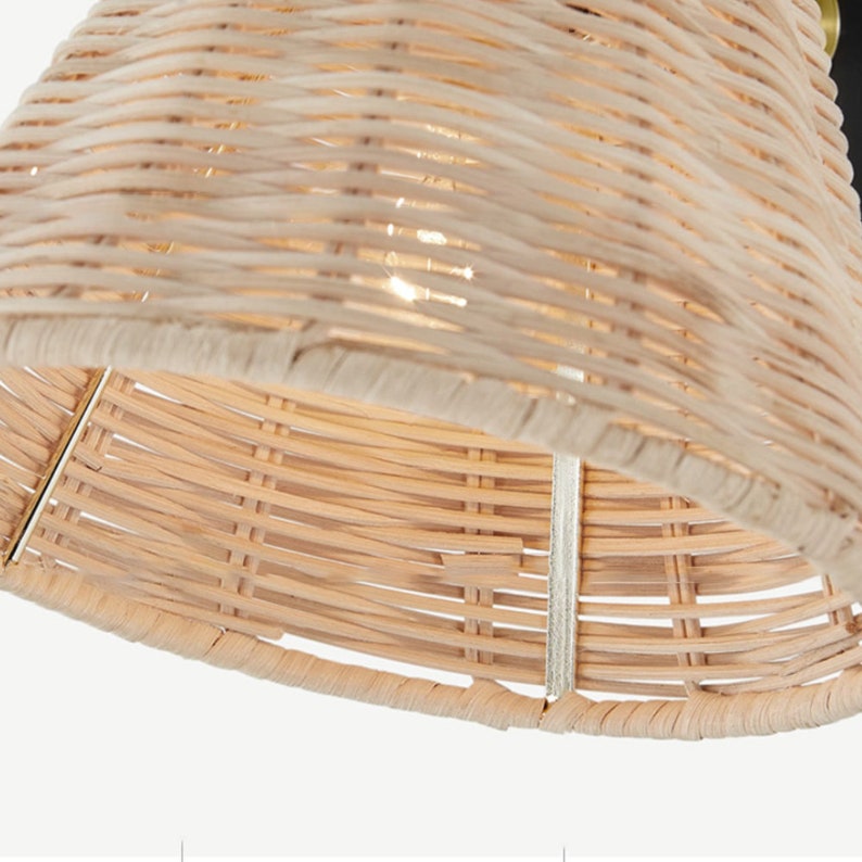 Rattan Wall Lamp Plug In Wall Lights Wicker Lampshade