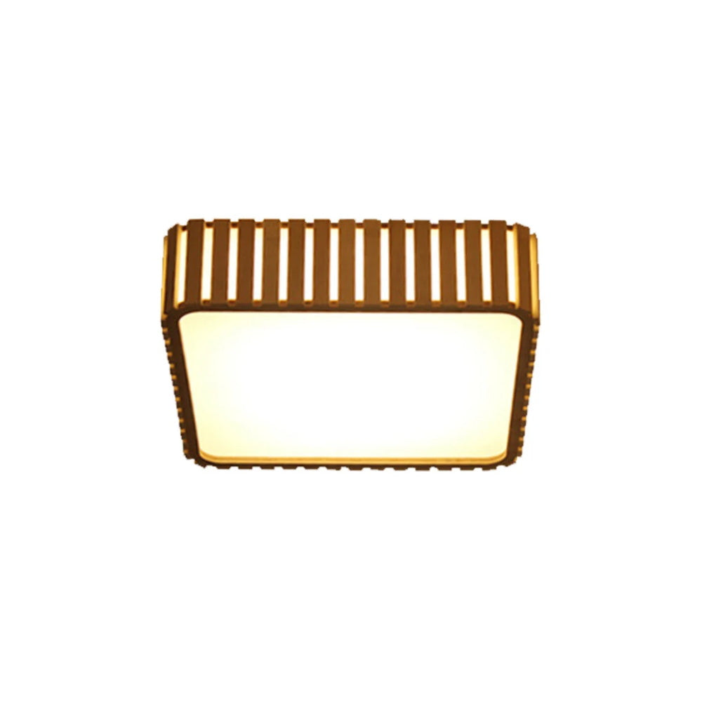 Square Wood Ceiling Light Led Wood Pendant Lamp