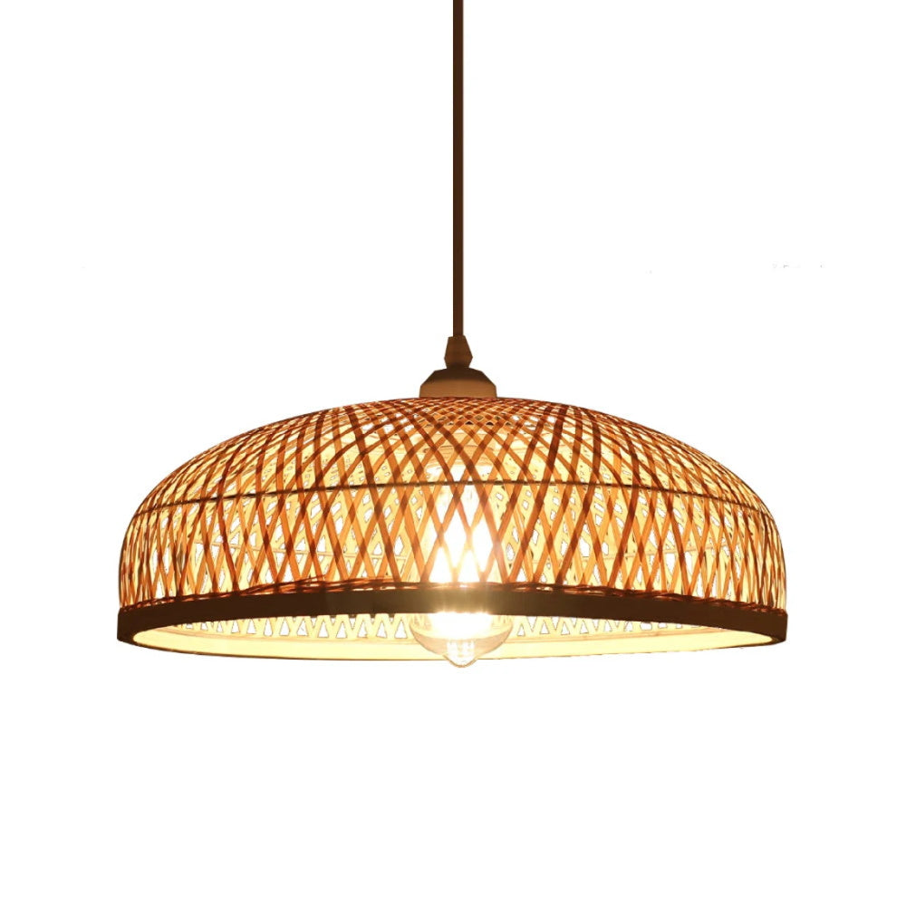 Bamboo Strip Bowl Cage Pendant Lampshade