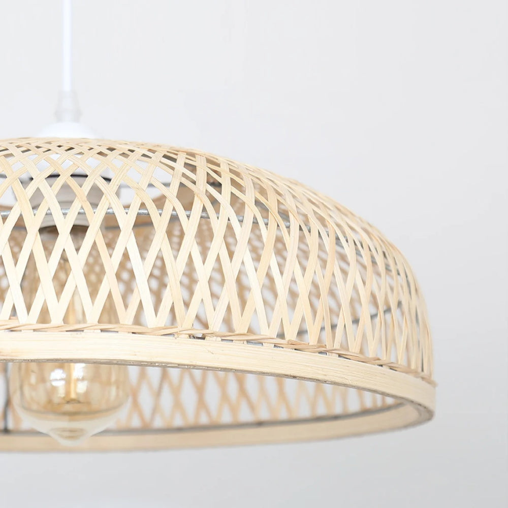 Bamboo Strip Bowl Cage Pendant Lampshade