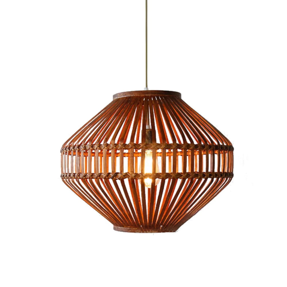 Country Retro Restaurant Chandelier Industrial Bamboo Braided Lantern