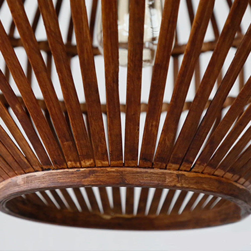 Country Retro Restaurant Chandelier Industrial Bamboo Braided Lantern