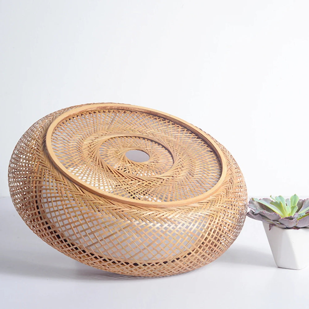 Bamboo Handcrafted Bedroom Flush Mount Light Fixture