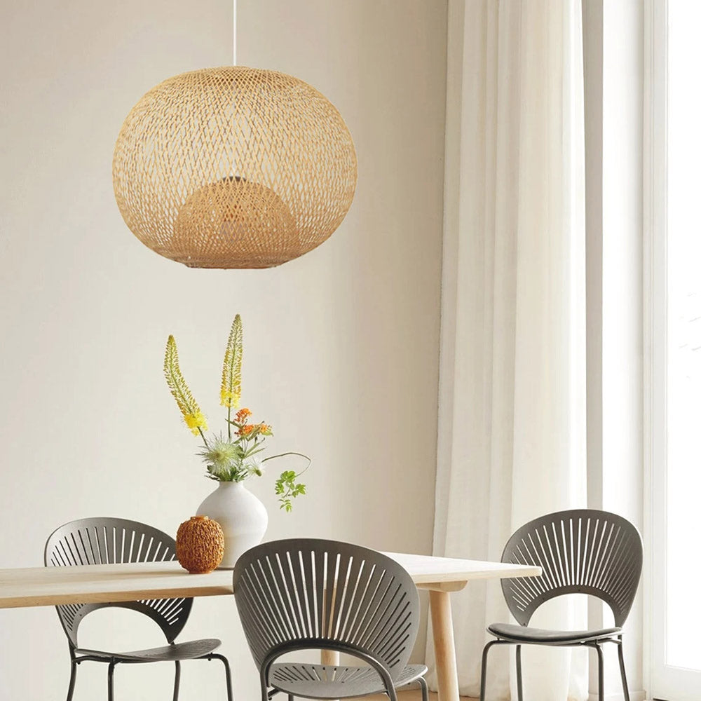 Sphere Bamboo Suspension Pendant Light