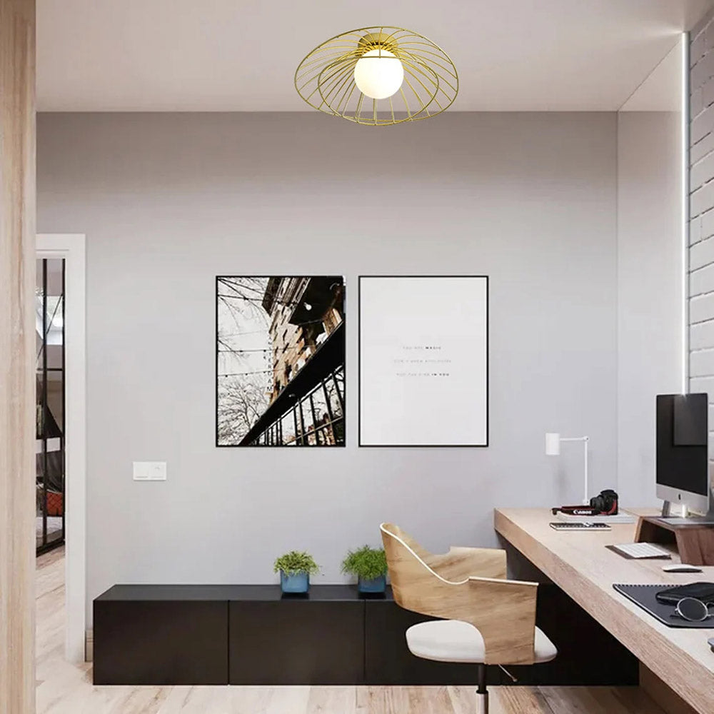 Creative Nordic Straw Hat Ceiling Lights