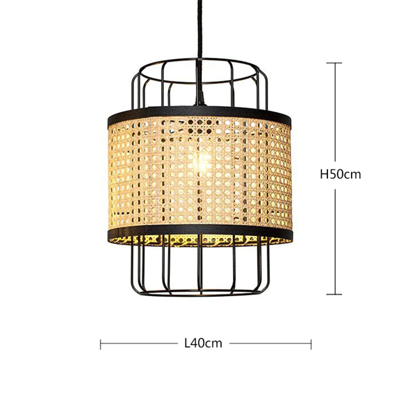 Rattan Lantern Ceiling Light Handwoven