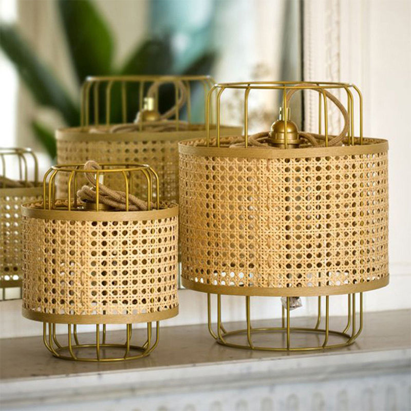 Rattan Lantern Ceiling Light Handwoven