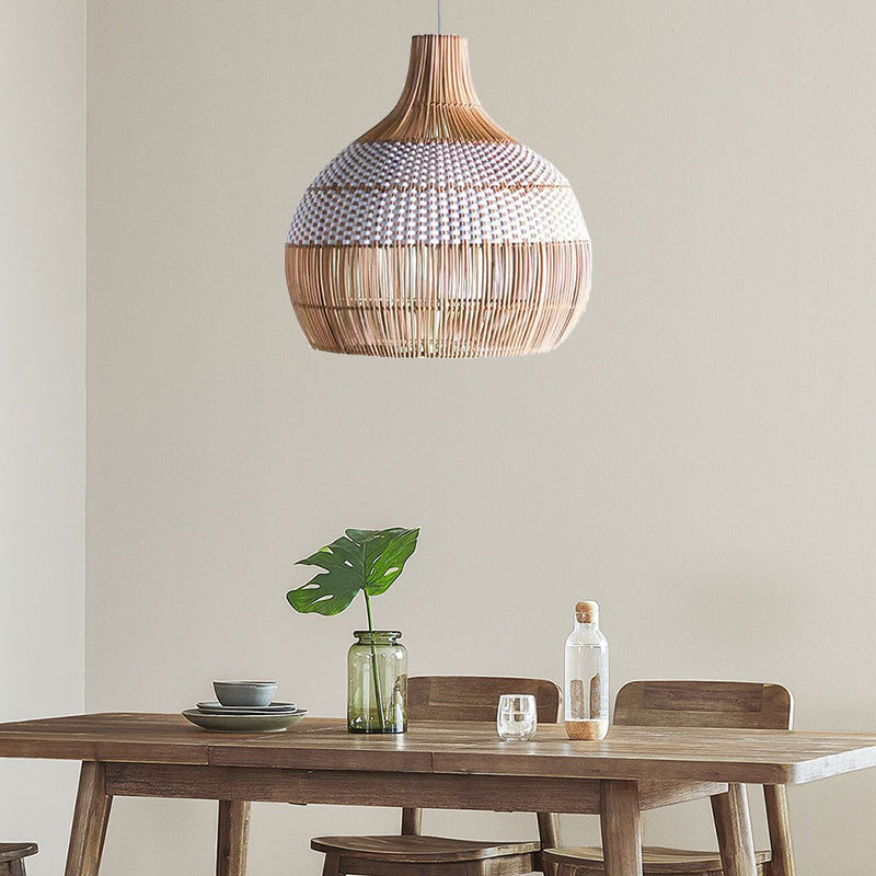 White Rattan Pendant Light Woven Rattan Lampshade