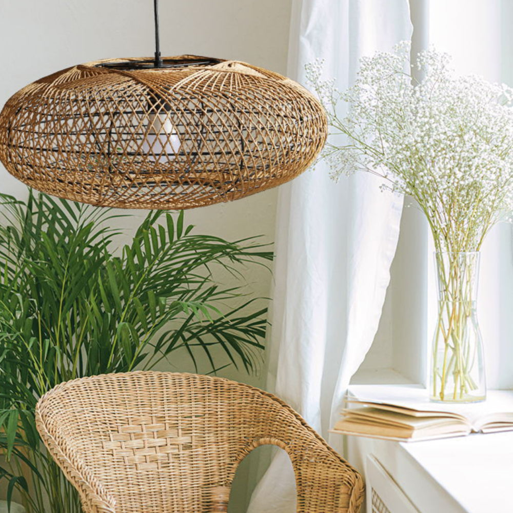 Hand Woven Pendant Light Rattan Lantern Lampshade