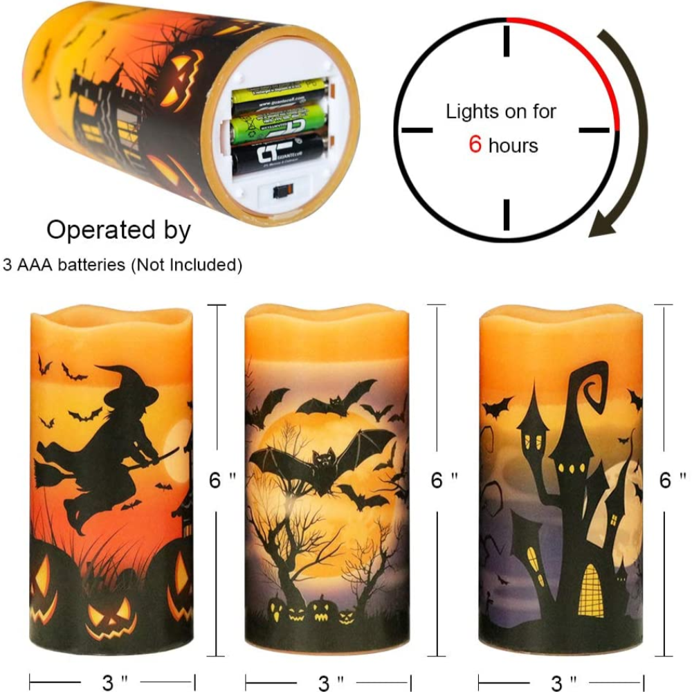 Halloween Decor LED Flameless Flickering Candles