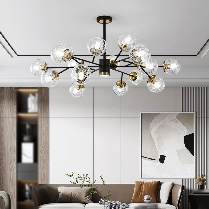 Postmodern Metal Ceiling Light Sputnik Shape Multi-light Pendant