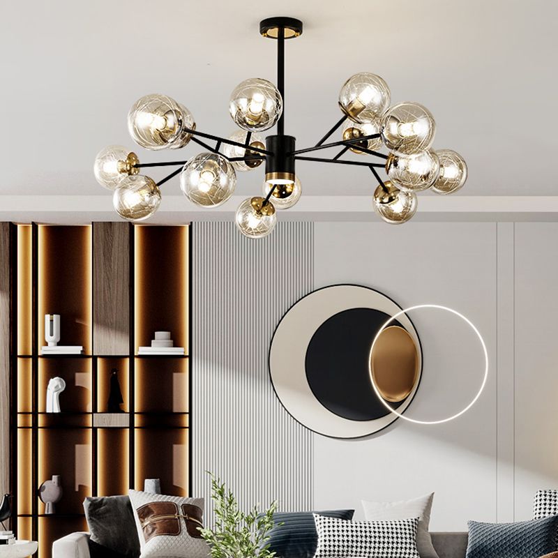 Postmodern Metal Ceiling Light Sputnik Shape Multi-light Pendant