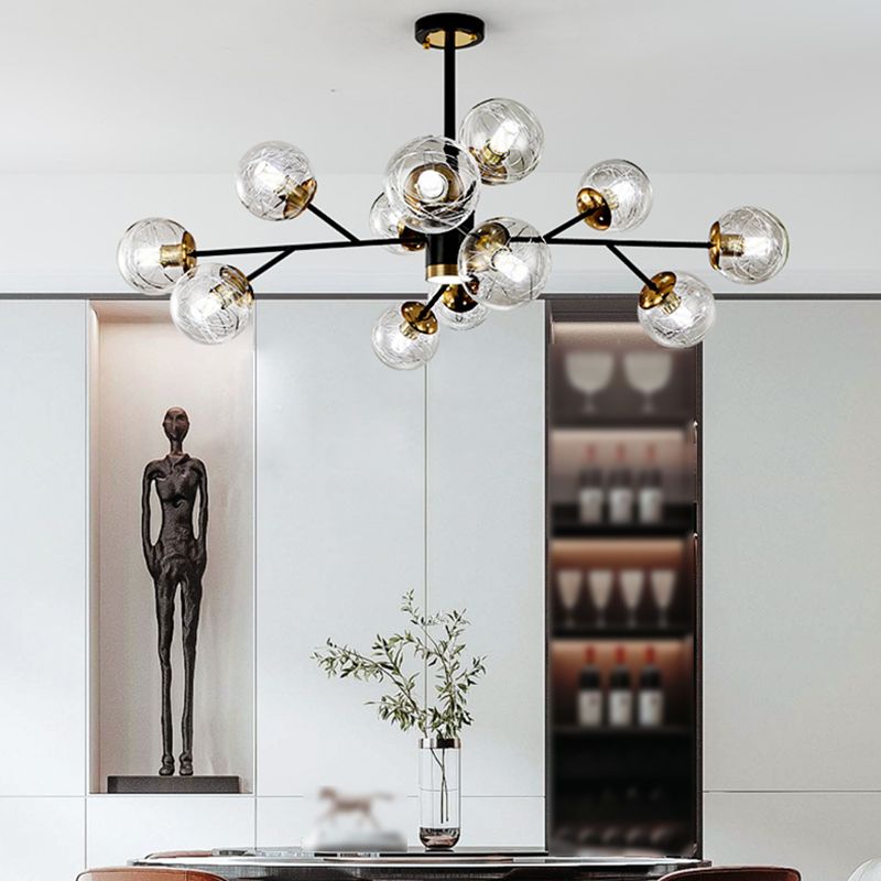 Postmodern Metal Ceiling Light Sputnik Shape Multi-light Pendant