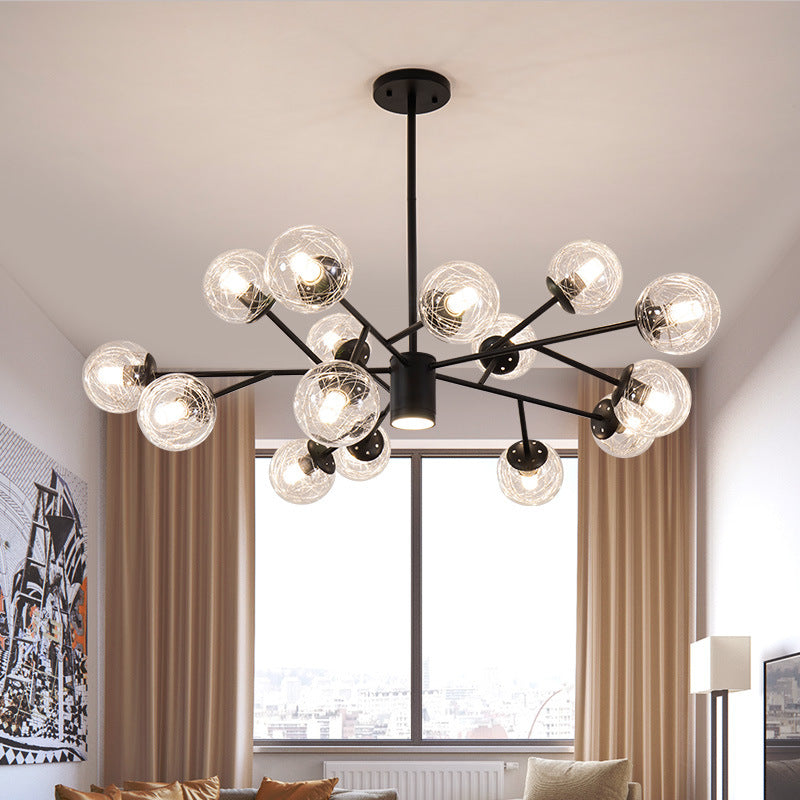 Postmodern Metal Ceiling Light Sputnik Shape Multi-light Pendant