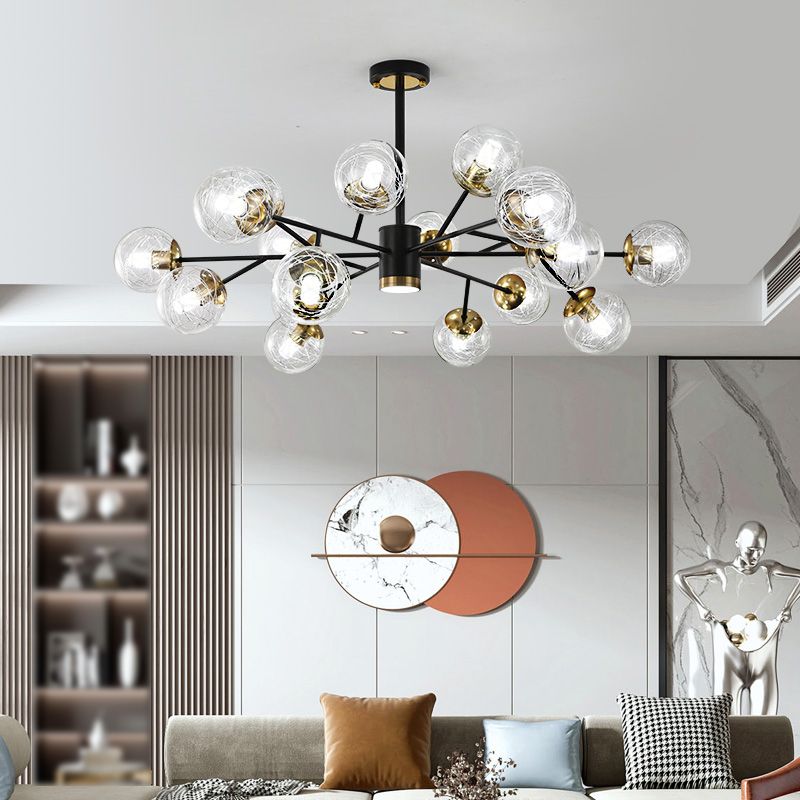 Postmodern Metal Ceiling Light Sputnik Shape Multi-light Pendant