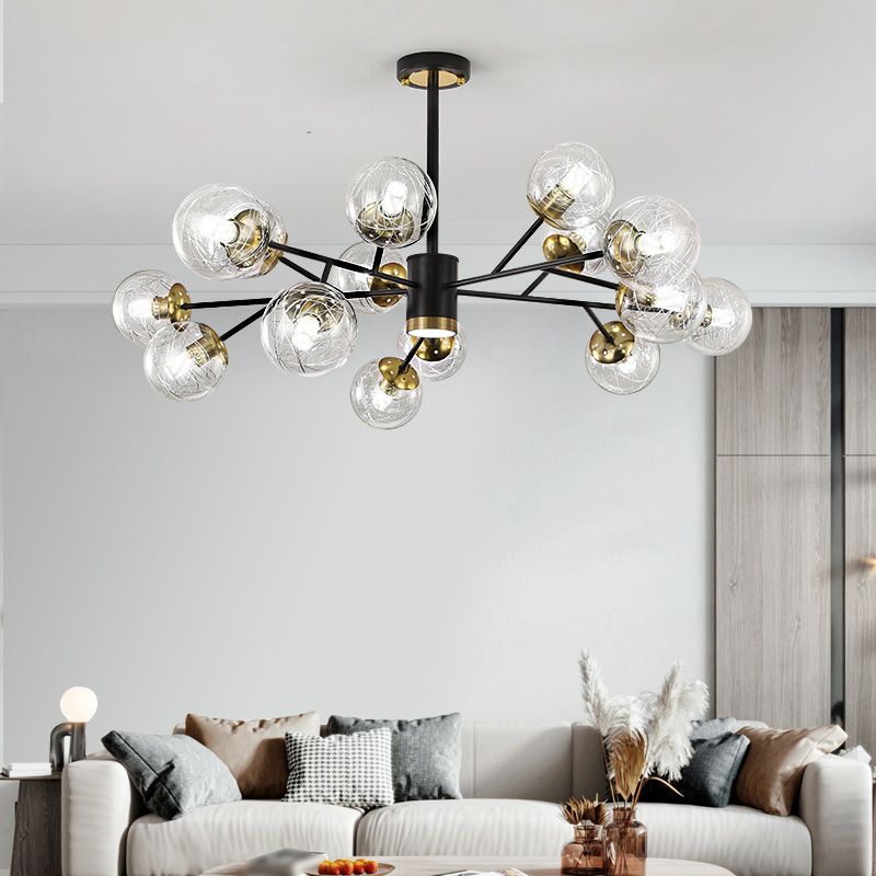 Postmodern Metal Ceiling Light Sputnik Shape Multi-light Pendant