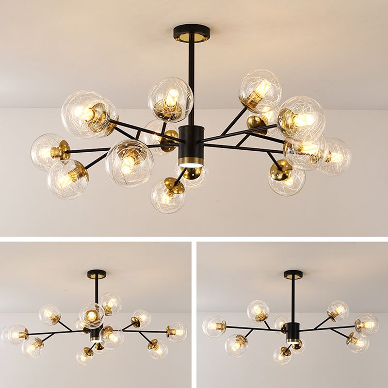 Postmodern Metal Ceiling Light Sputnik Shape Multi-light Pendant