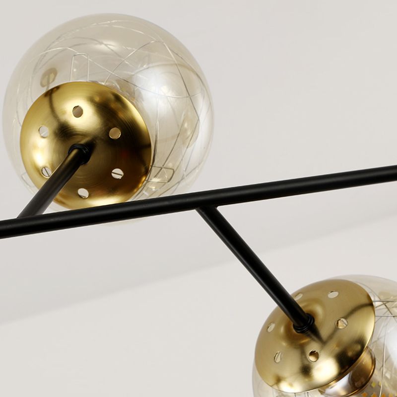 Postmodern Metal Ceiling Light Sputnik Shape Multi-light Pendant