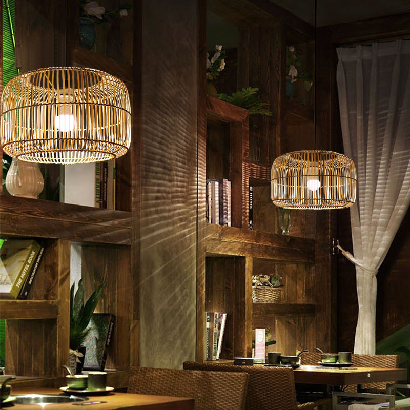 Lantern Shape Bamboo Pendant Light