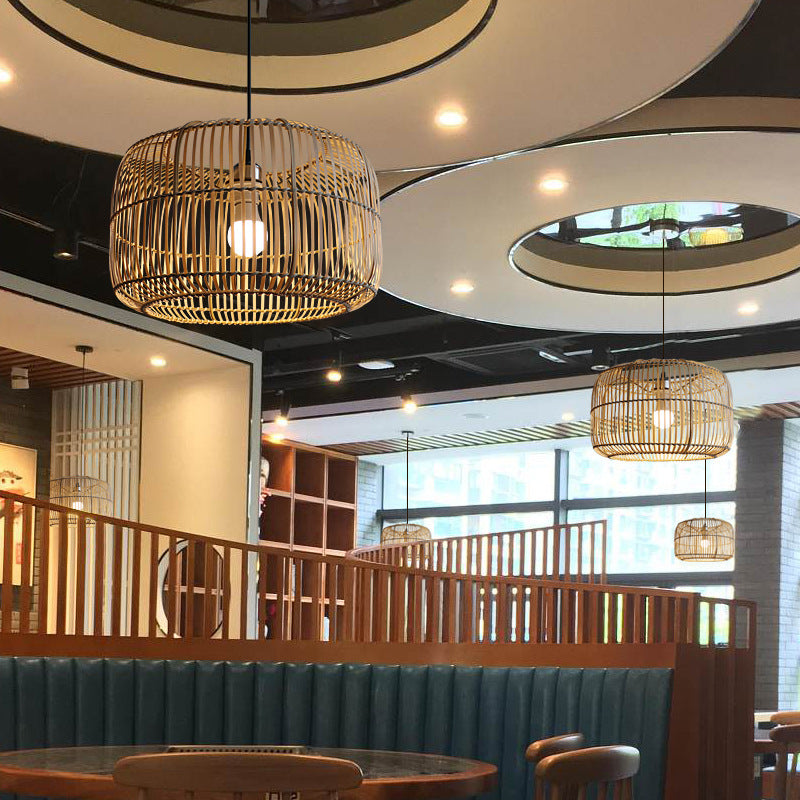 Lantern Shape Bamboo Pendant Light
