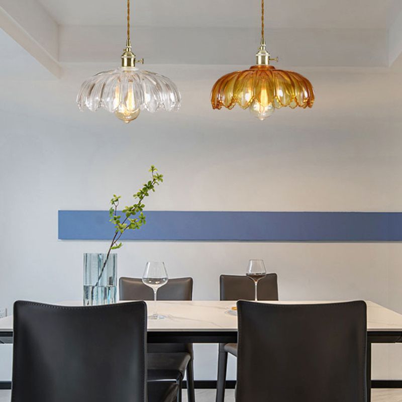 Brass & Glass Dome Ceiling Lighting