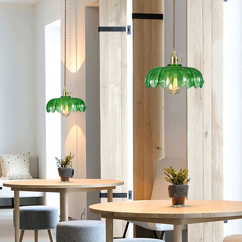 Brass & Glass Dome Ceiling Lighting