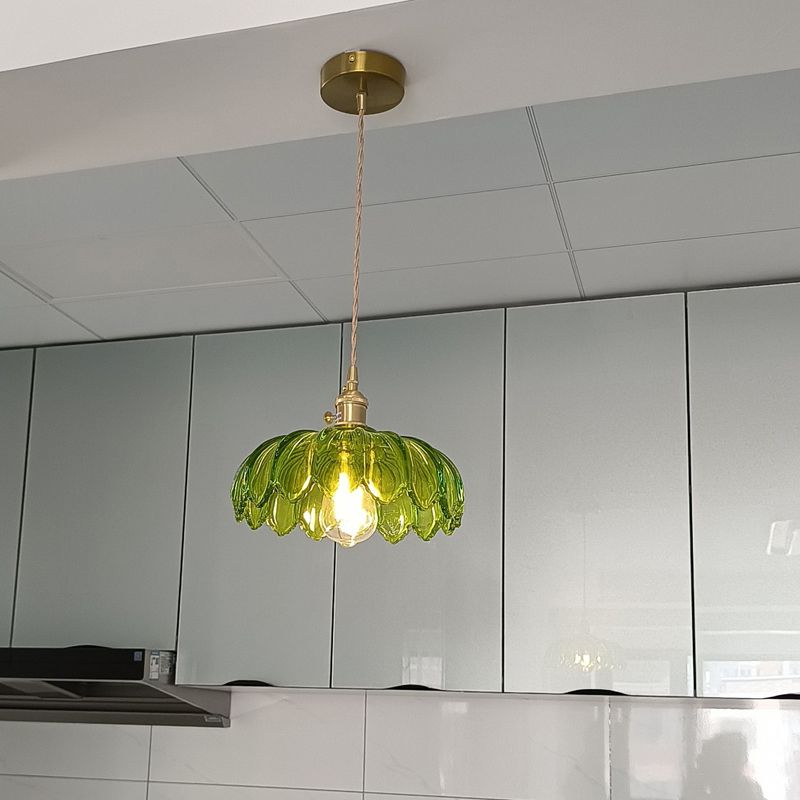 Brass & Glass Dome Ceiling Lighting