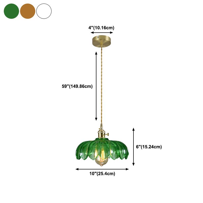 Brass & Glass Dome Ceiling Lighting