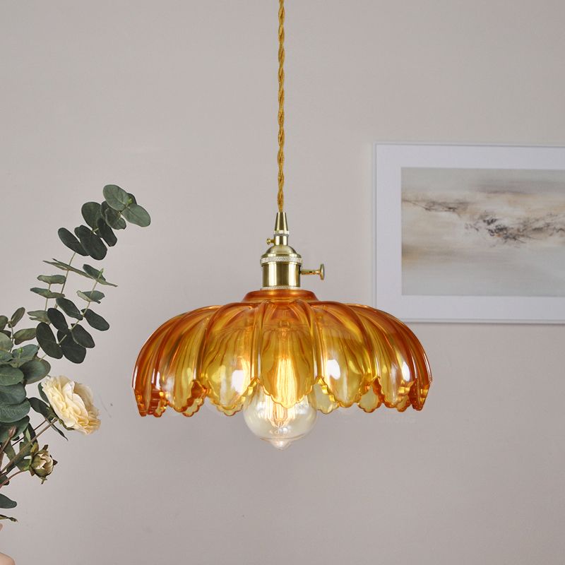 Brass & Glass Dome Ceiling Lighting