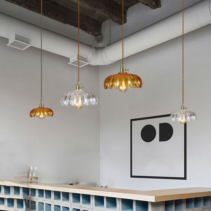 Brass & Glass Dome Ceiling Lighting