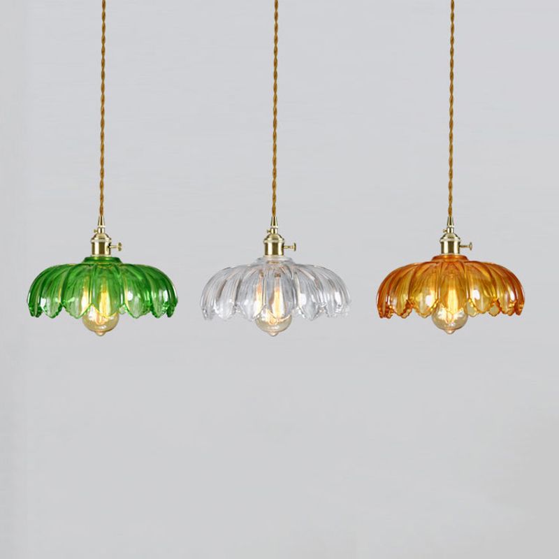 Brass & Glass Dome Ceiling Lighting